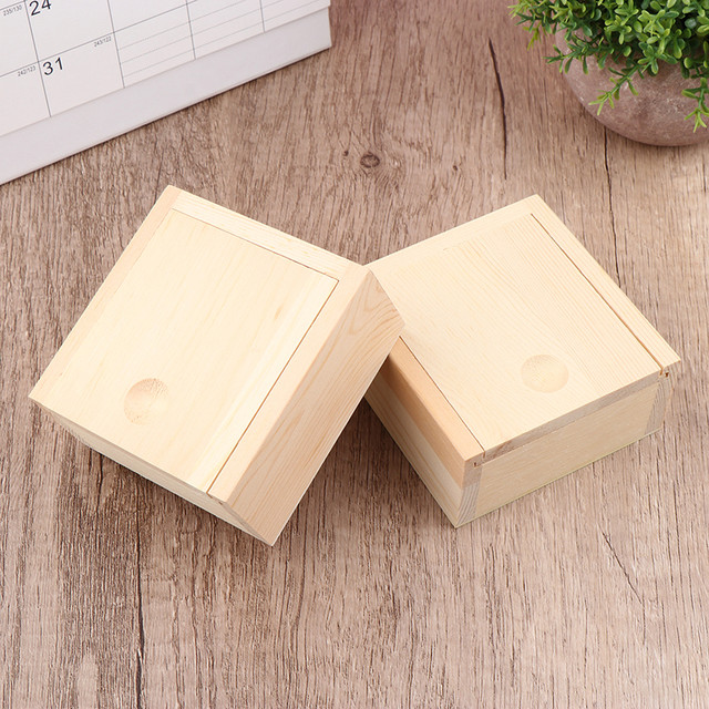 Natural Wooden Box Unfinished Storage Box with Slide Top Keeper Wood  Jewelry Earring Necklace Ring Box Storage Gift Box - AliExpress